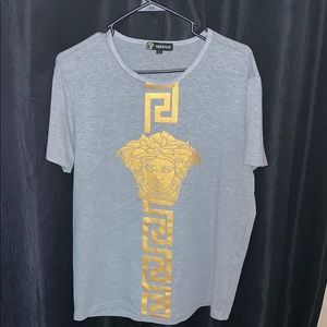 Gray/Gold Versace face T-Shirt